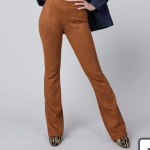 Spanx faux suede flare pants